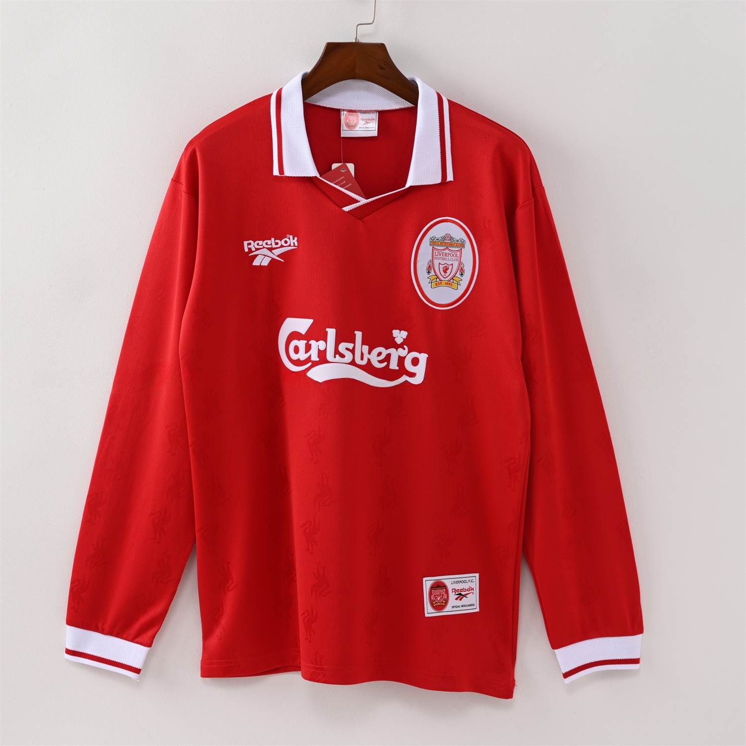 Retro Liver.pool 1996-97 Home Long Sleeves Jersey - ReplicasJersey