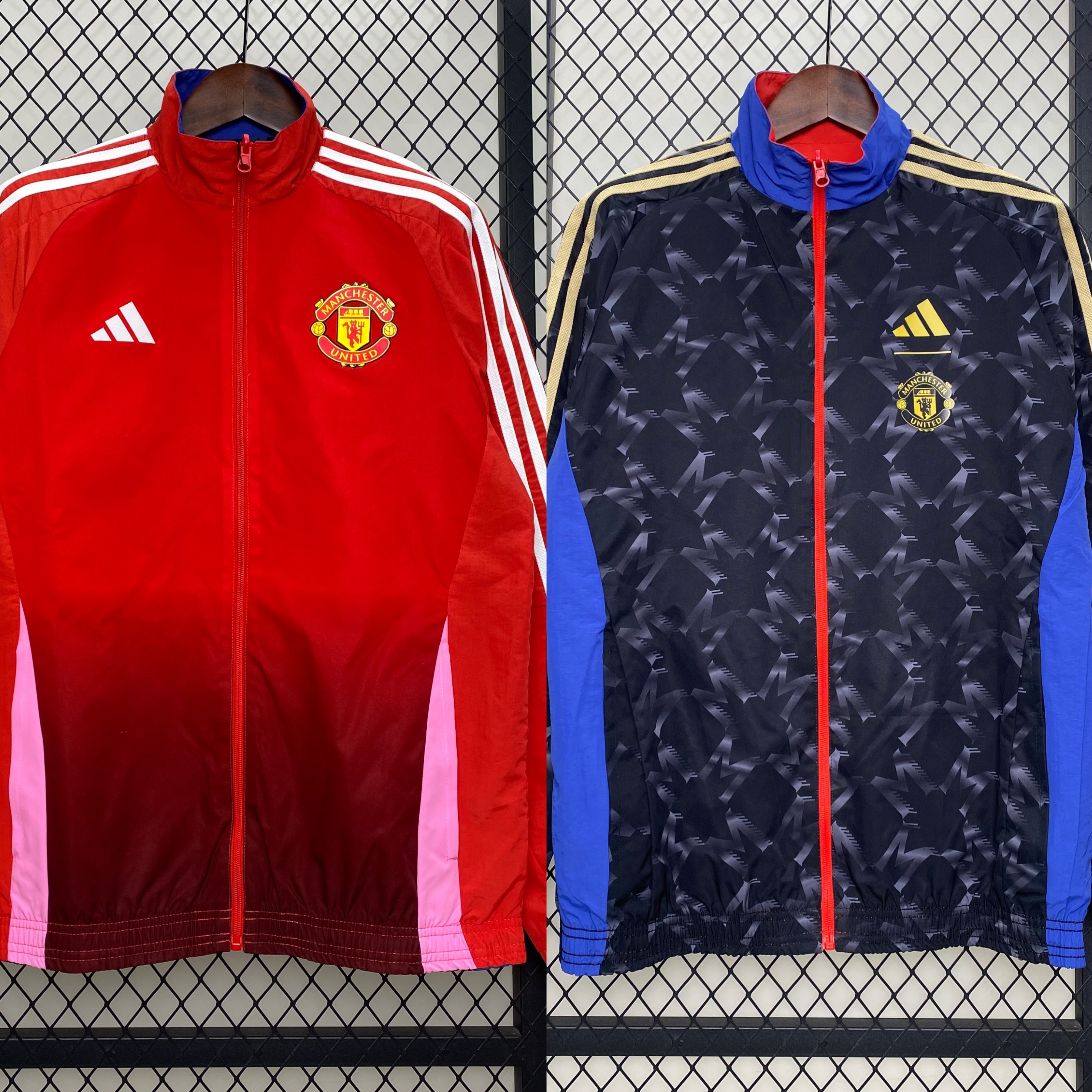 Manchester United 24-25 Double Sided Reversible Windbreaker - Home & Away Jersey Style - ReplicasJersey