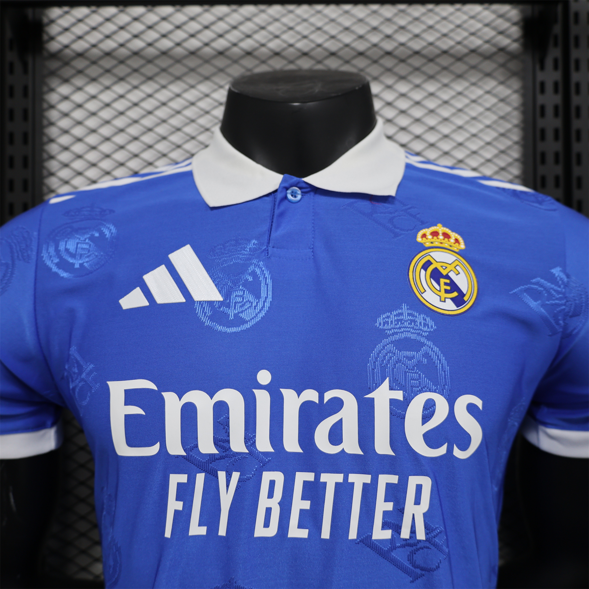 Real Madrid 24-25 Blue LOGO Special Edition Jersey - Player Version - ReplicasJersey