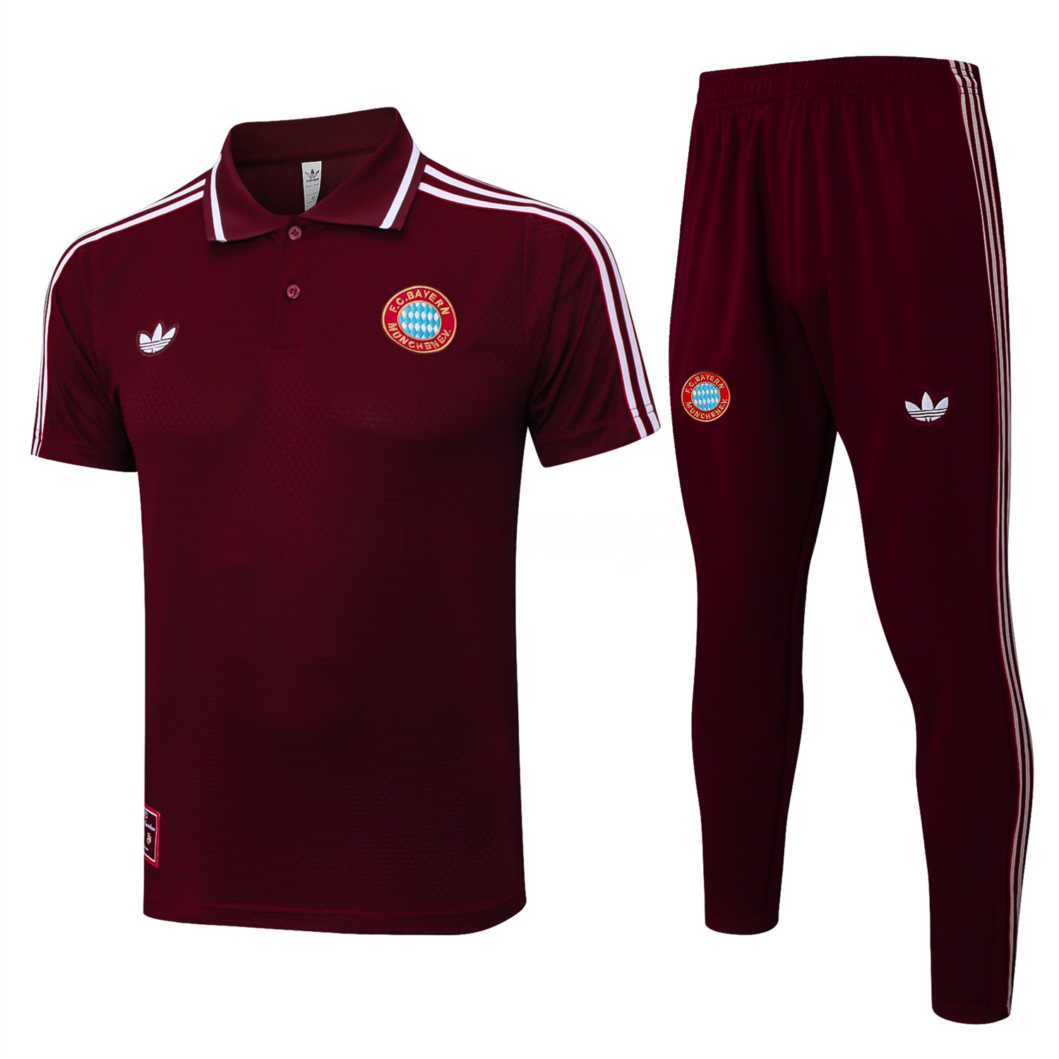 Bayern Munich 25-26 POLO Short-Sleeve Training Set - Deep Red Top and Pants - ReplicasJersey