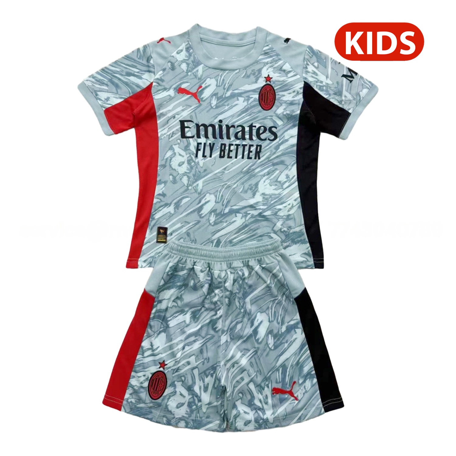 AC Milan 25-26 Blue Goalkeeper Kids Kit - ReplicasJersey
