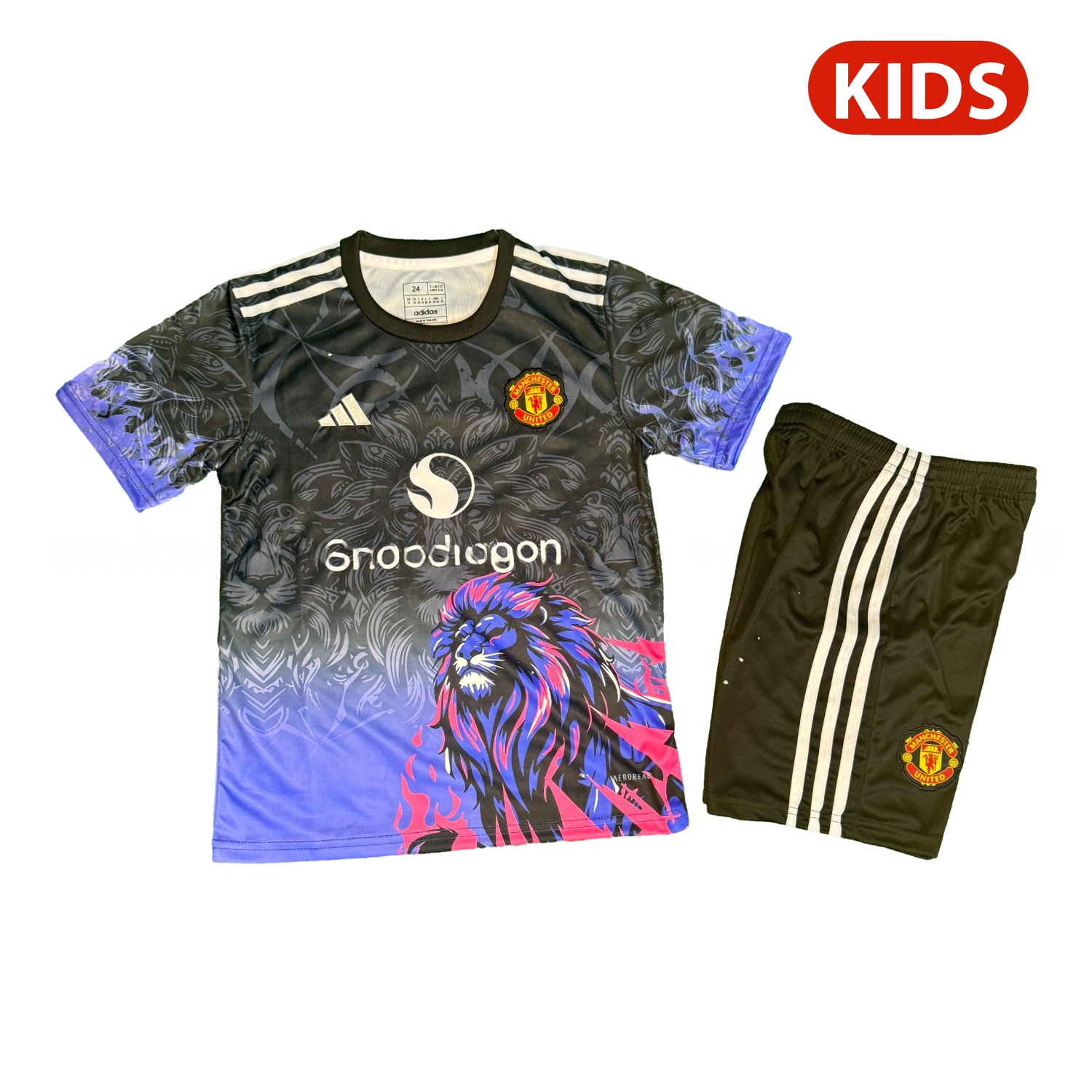 Manchester United 25-26 Purple Lion Black Special Kids Kit - ReplicasJersey