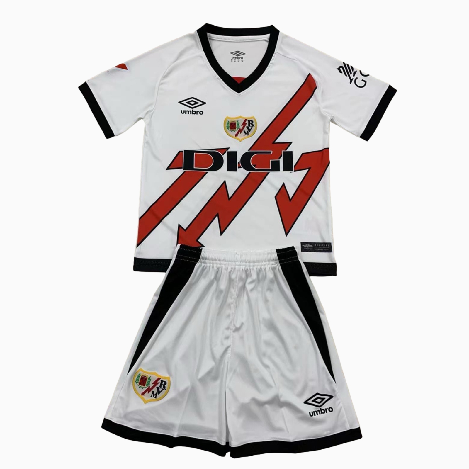 Rayo Vallecano 24-25 Home Men's Adult Jersey Set - Fans Version - ReplicasJersey