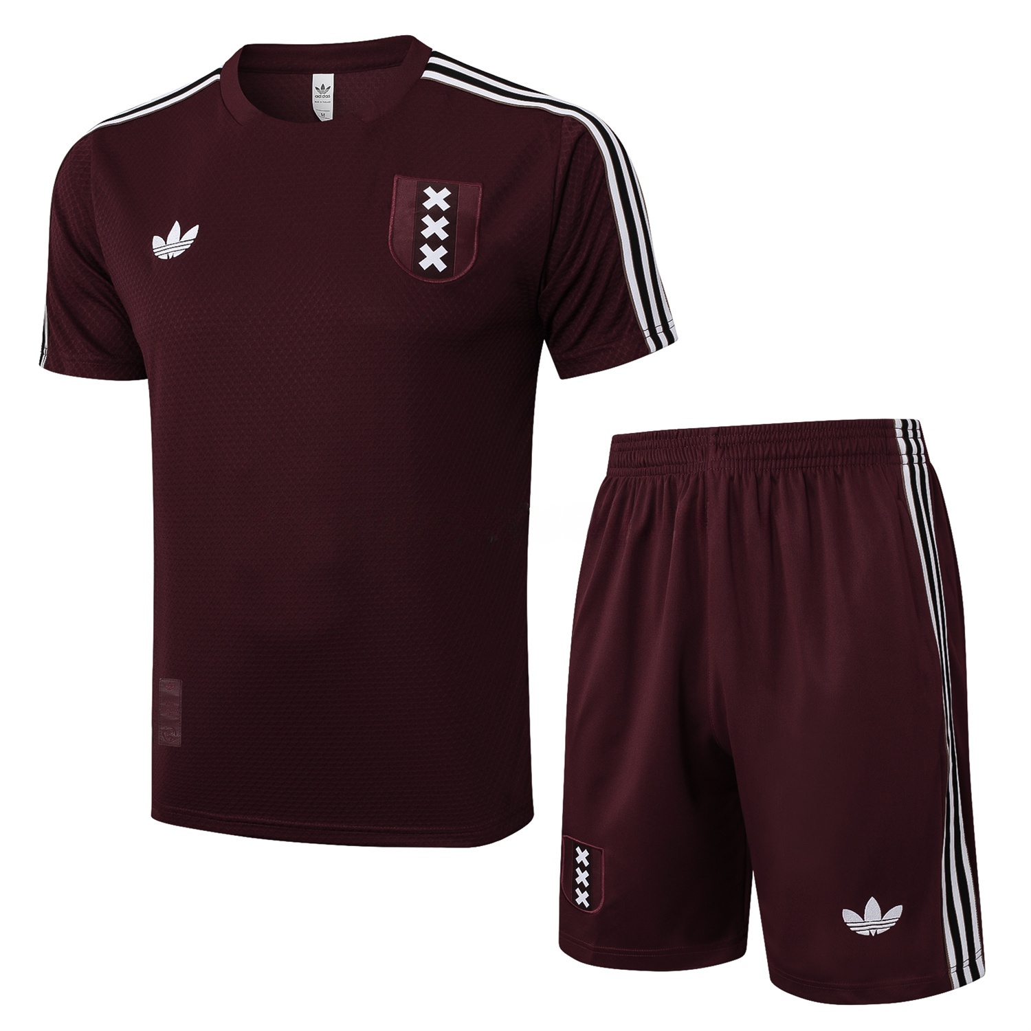 Ajax 25-26 Throwback Trefoil Short-Sleeve Training Set - Deep Red - ReplicasJersey
