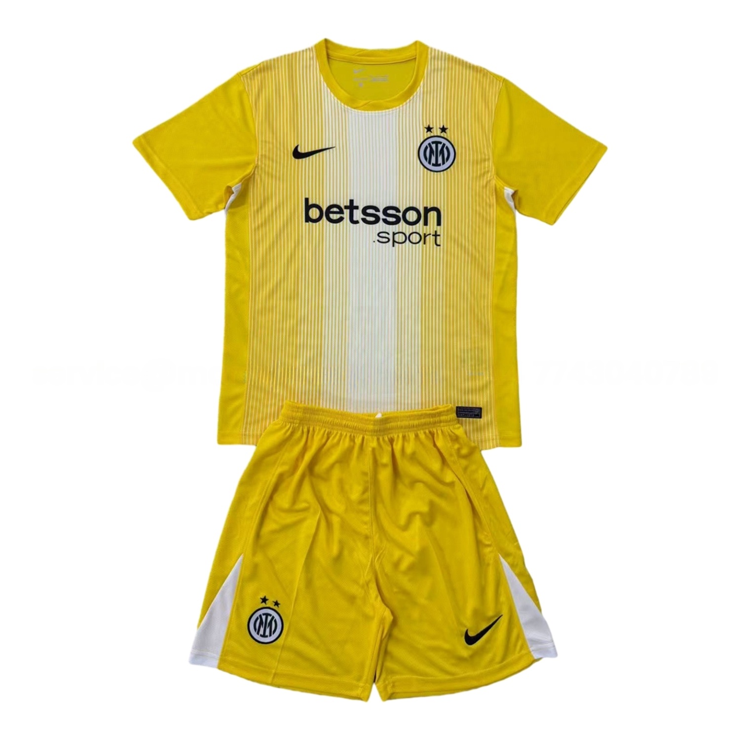 Inter Milan 25-26 Yellow Goalkeeper Men's Adult Jersey Set - Fans Version - ReplicasJersey