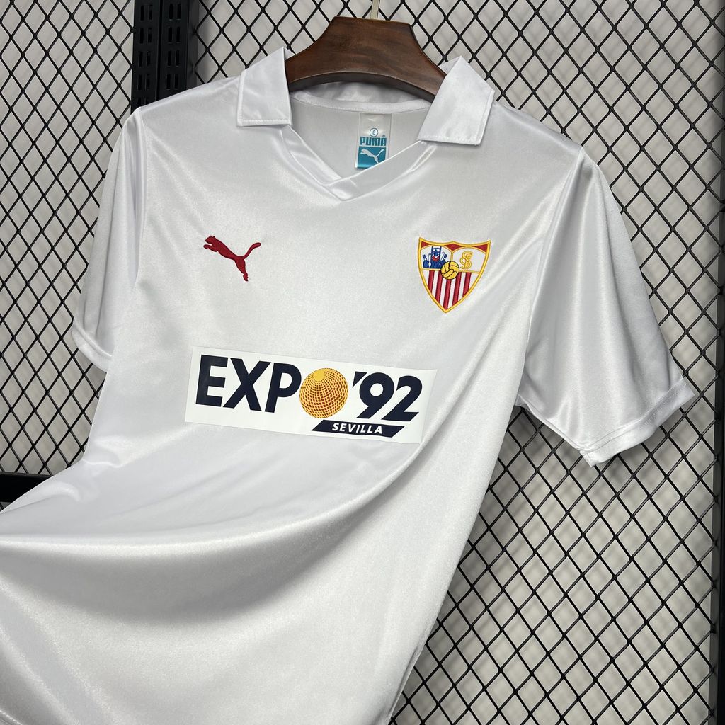 Retro Sevilla FC 1987-90 Home Jersey - ReplicasJersey