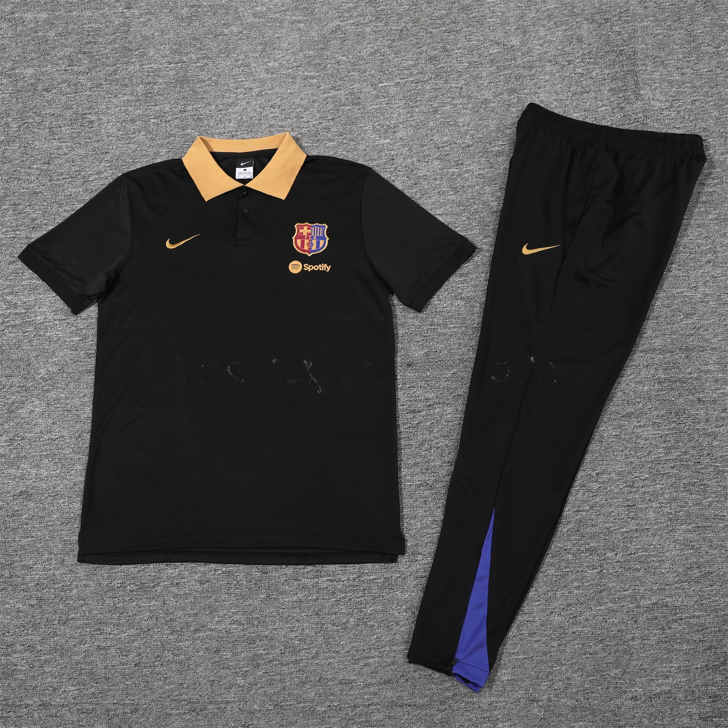 B.A.R.S.A 25-26 POLO Short-Sleeve Training Set - Black Top and Pants - ReplicasJersey