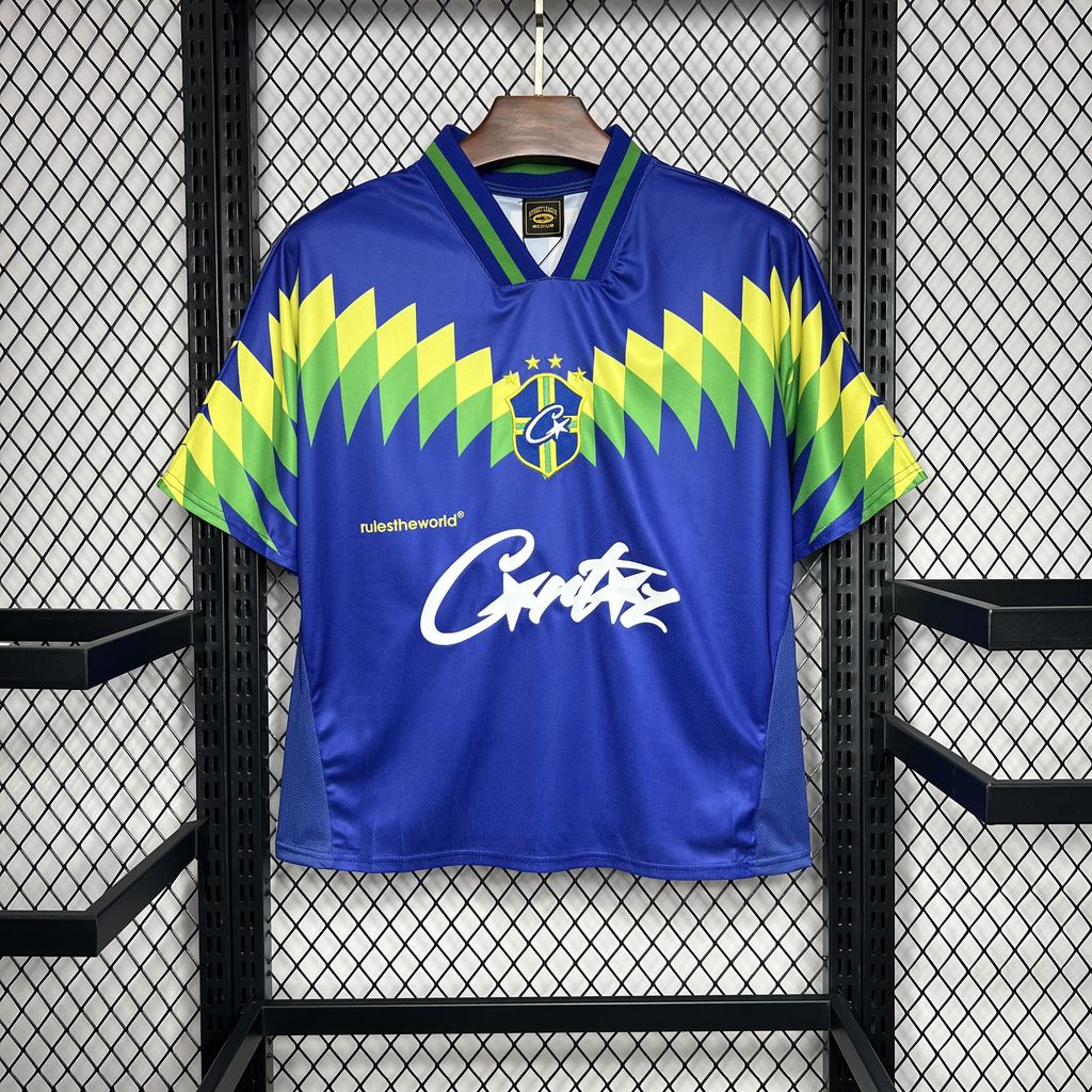 Corteiz x Retro Brazil 1995 Away Jersey - with RTW 18 print - ReplicasJersey