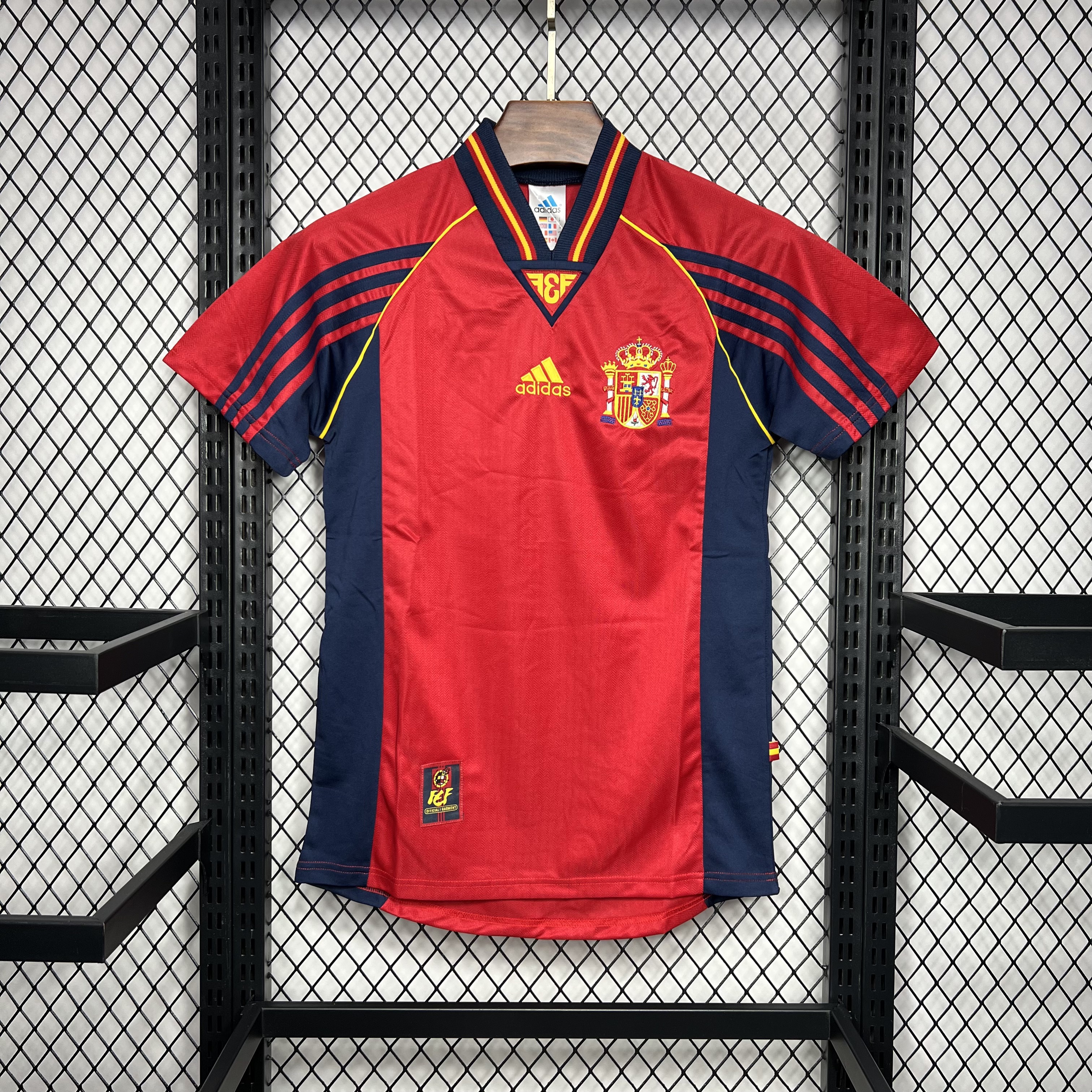 Retro Spain 1998 Home Stadium Jersey - ReplicasJersey