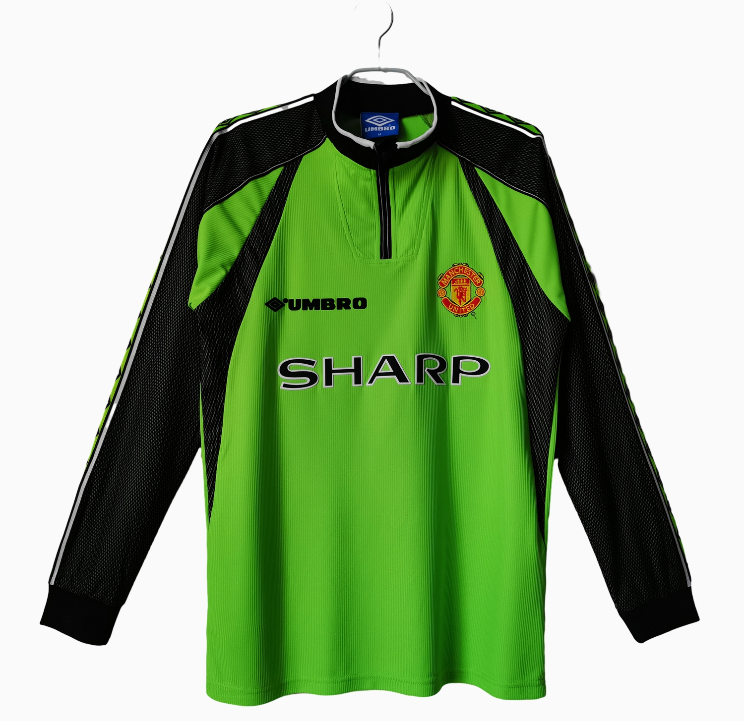 Manchester United Retro 98-99 Green Goalkeeper Long Sleeve Jersey - ReplicasJersey