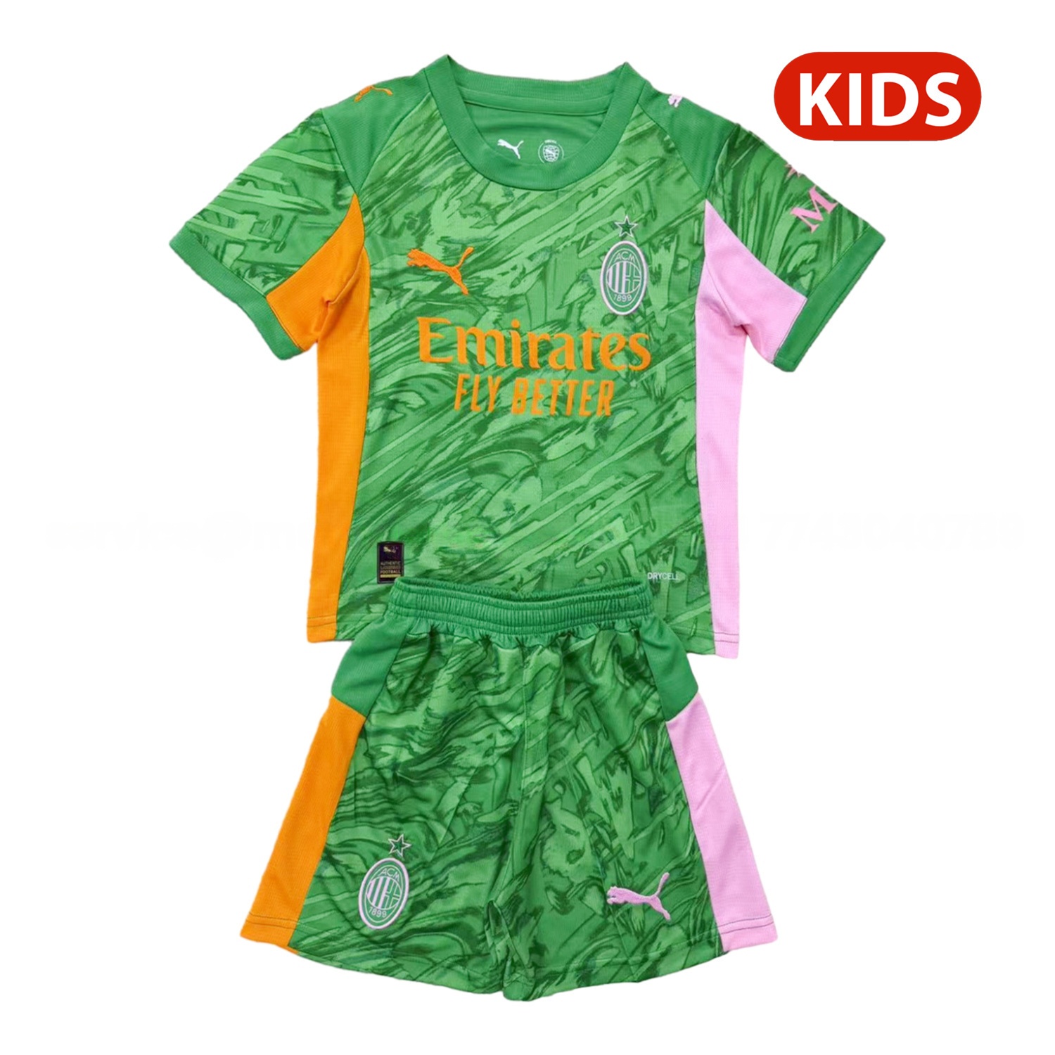 AC Milan 25-26 Green Goalkeeper Kids Kit - ReplicasJersey