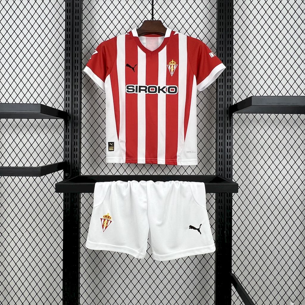 Sporting de Gijon 24-25 Home Kids Kit - ReplicasJersey