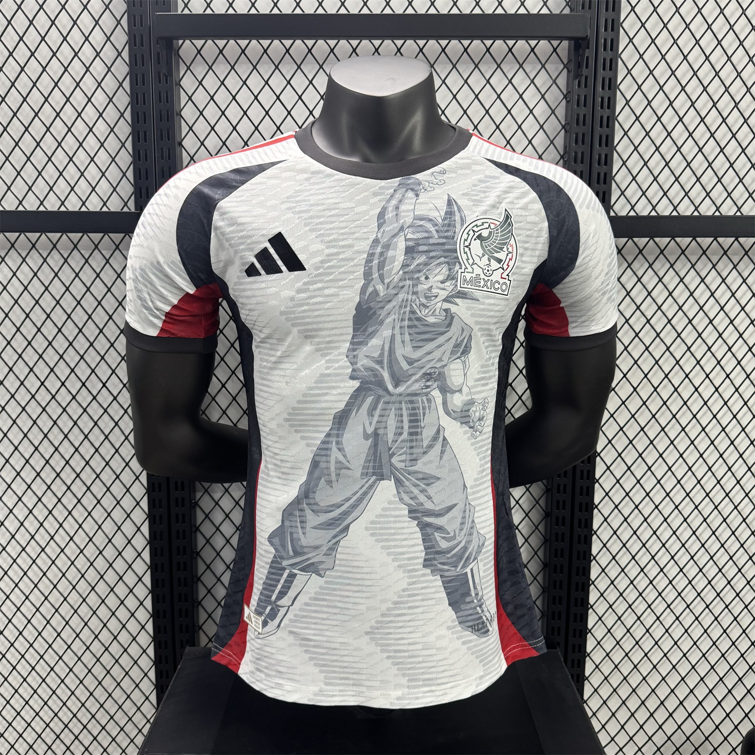 Mexico 25-26 Dragon Ball Goku Sketch White Special Jersey - Player Version - ReplicasJersey
