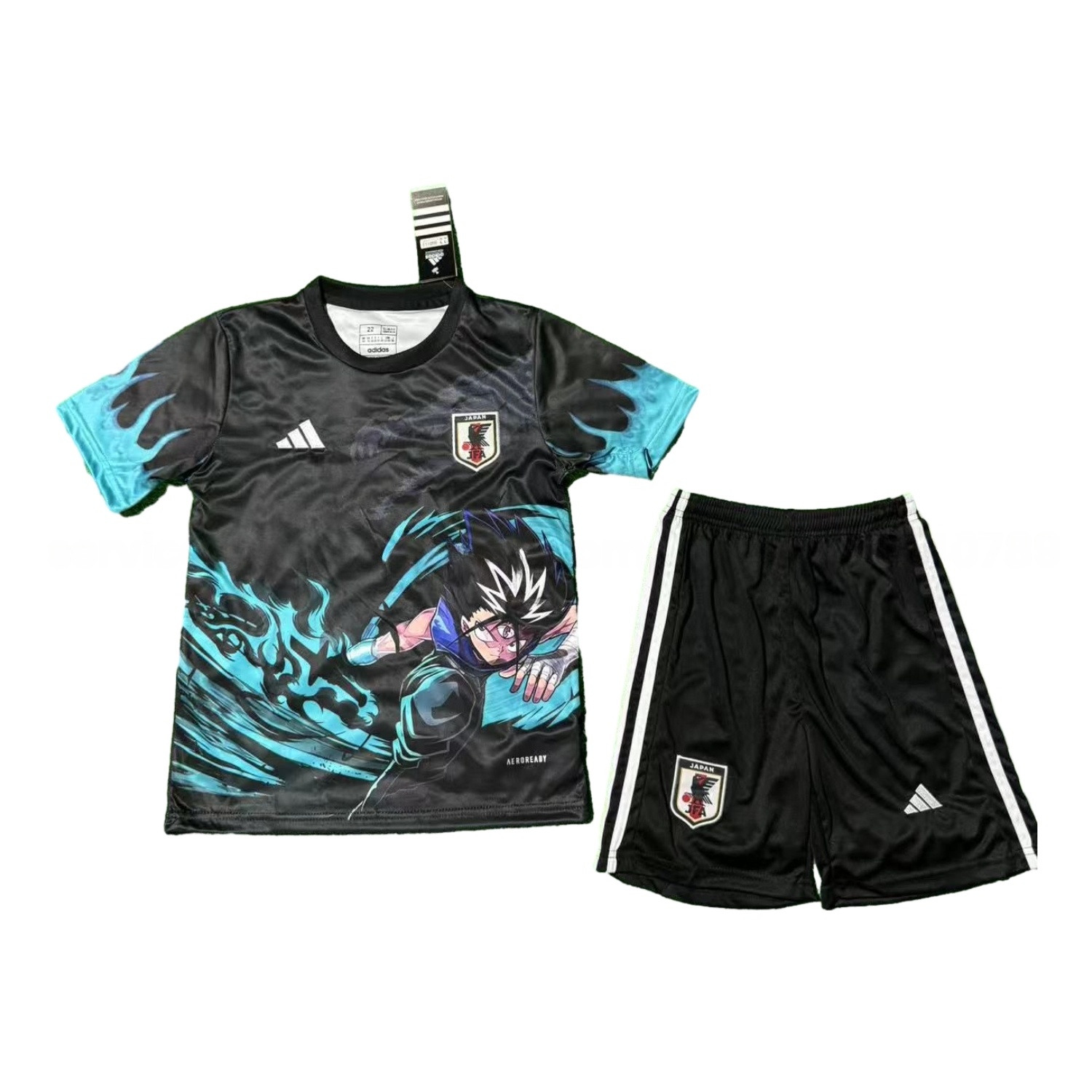 Japan 25-26 Yu Yu Hakusho Hiei Black Dragon Wave Black Special Kids Kit - ReplicasJersey