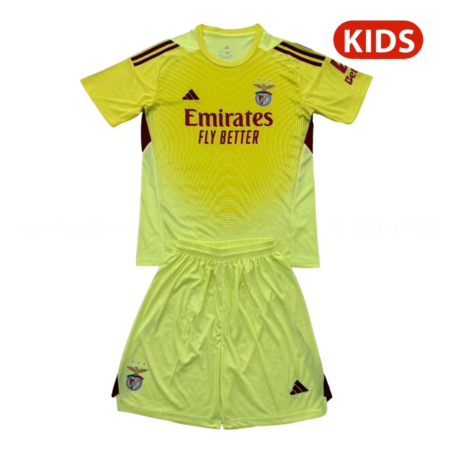 Benfica 25-26 Yellow Goalkeeper Kids Kit - ReplicasJersey