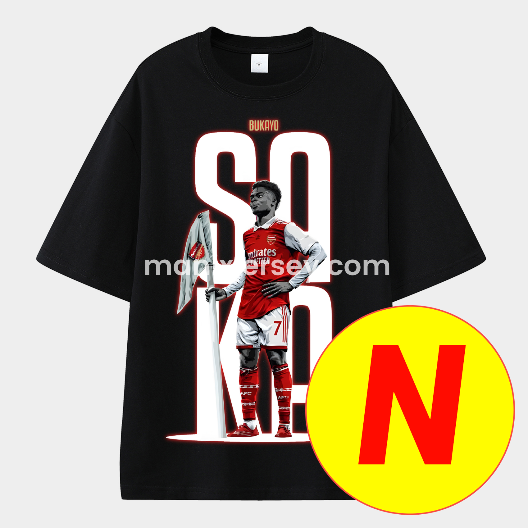 Arsenal Henry Wenger Saka Gunners Unisex Pure Cotton T-shirt - ReplicasJersey