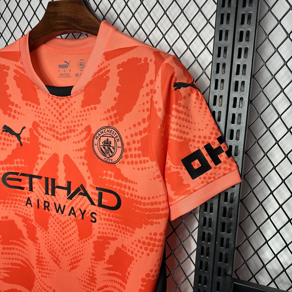 Manchester City 24-25 Orange Goalkeeper Jersey - Fans Version - ReplicasJersey