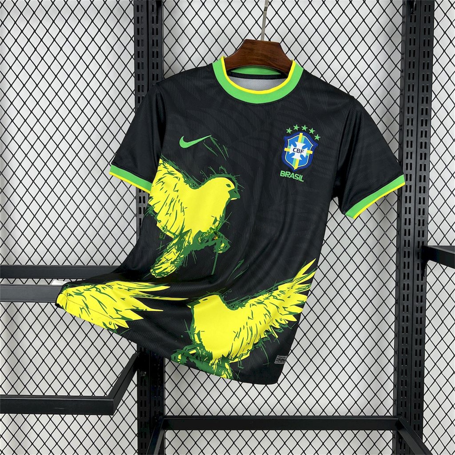 Brazil 25-26 Yellow Dove Black Jersey - Fans Version - ReplicasJersey