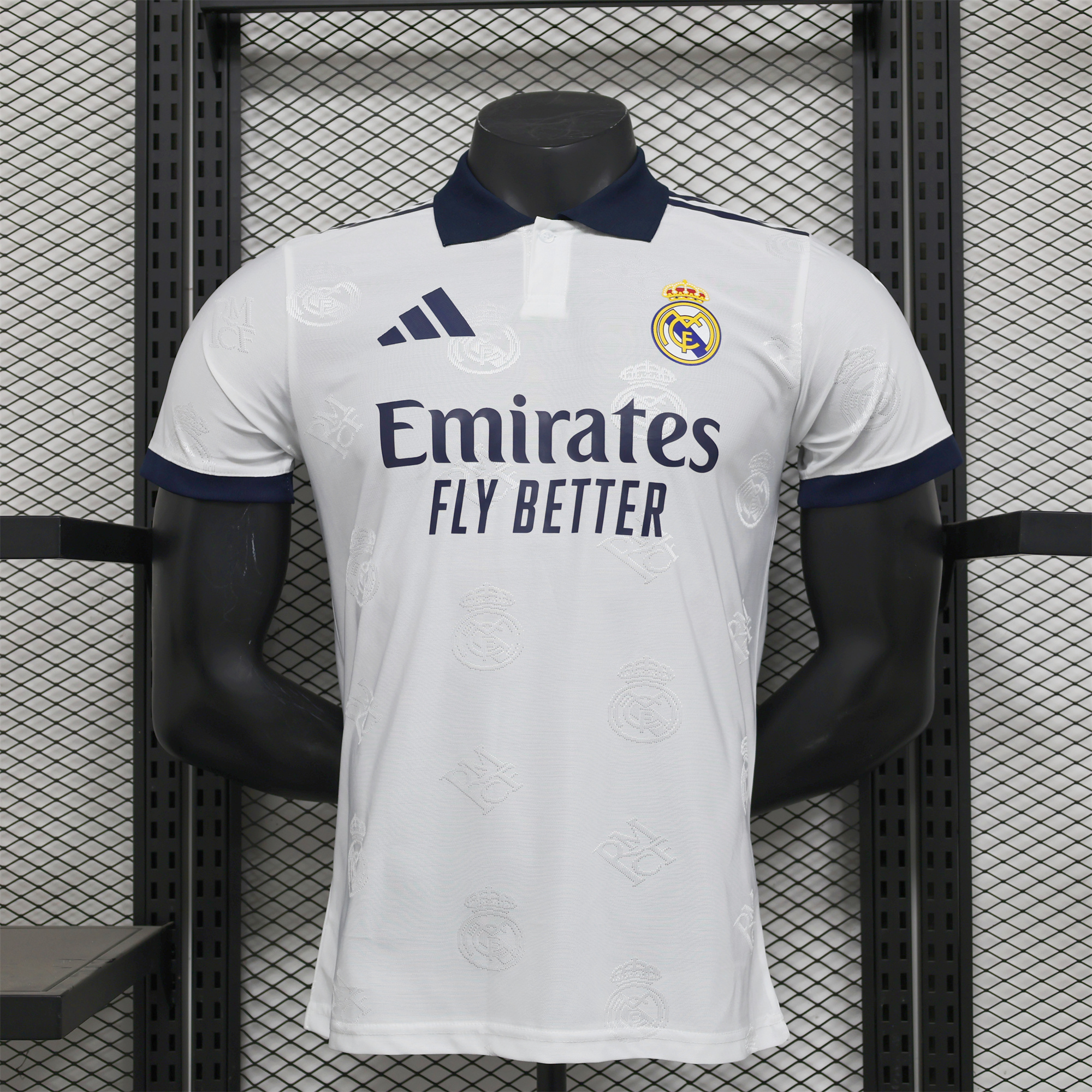 Real Madrid 24-25 White LOGO Special Edition Jersey - Player Version - ReplicasJersey