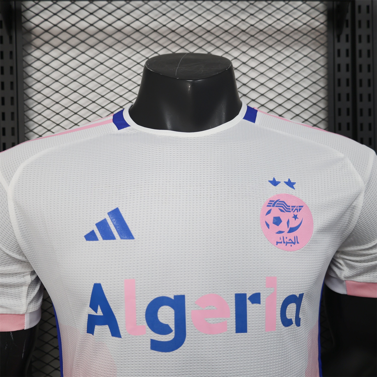 Algeria 25-26 Pink Mountains Silhouette White Jersey - Player Version - ReplicasJersey