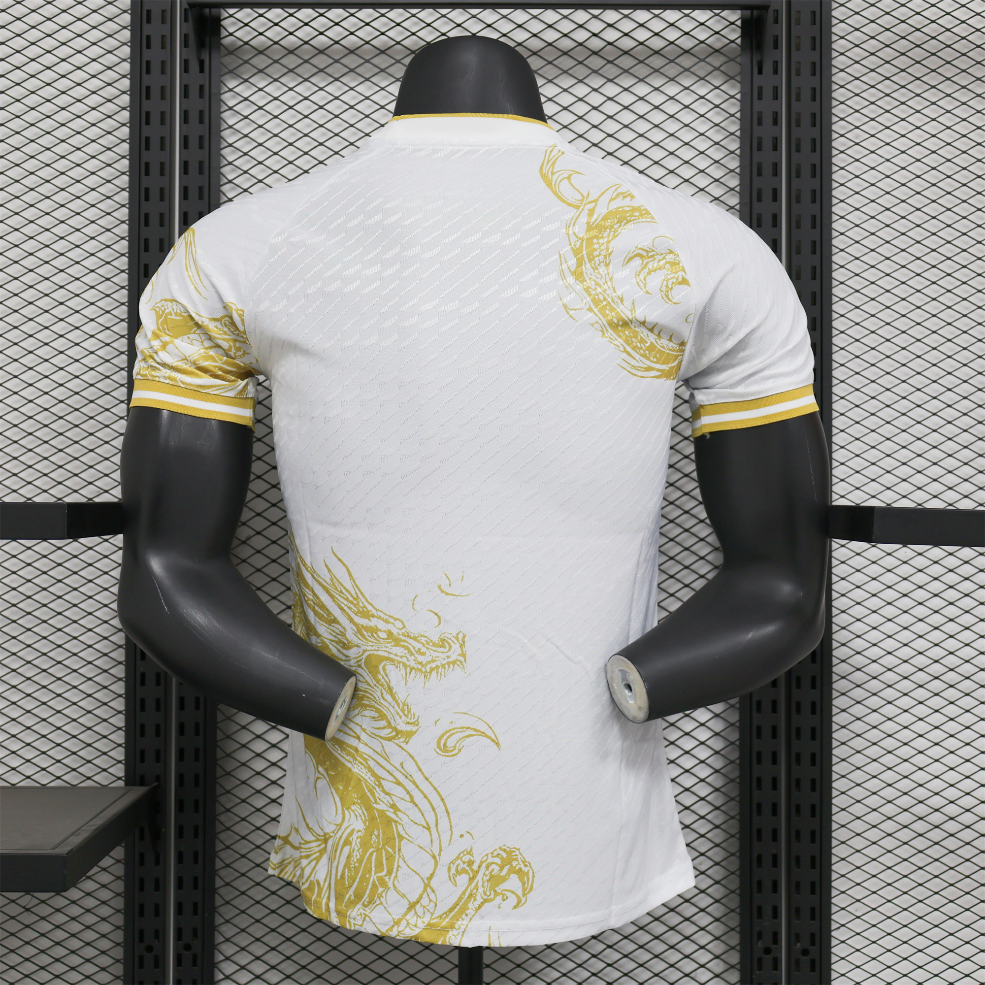 Real Madrid 24-25 Gold Dragons Pattern White Special Edition Jersey - Player Version - ReplicasJersey