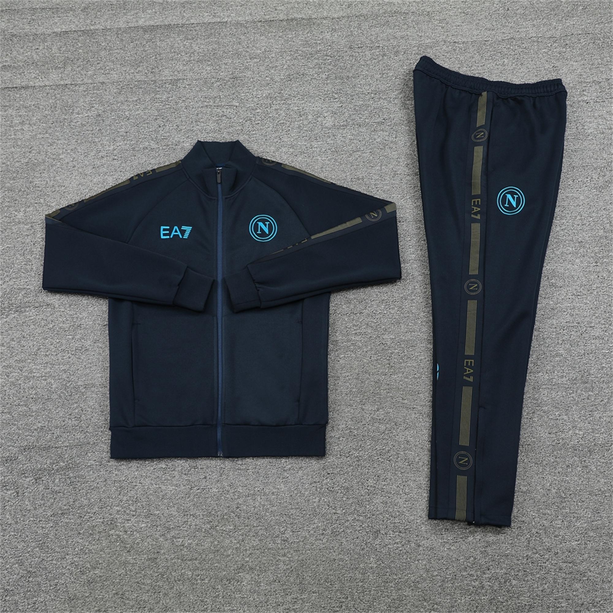 Napoli 24-25 Jacket Training Tracksuit - Deep Blue Top and Pants - ReplicasJersey