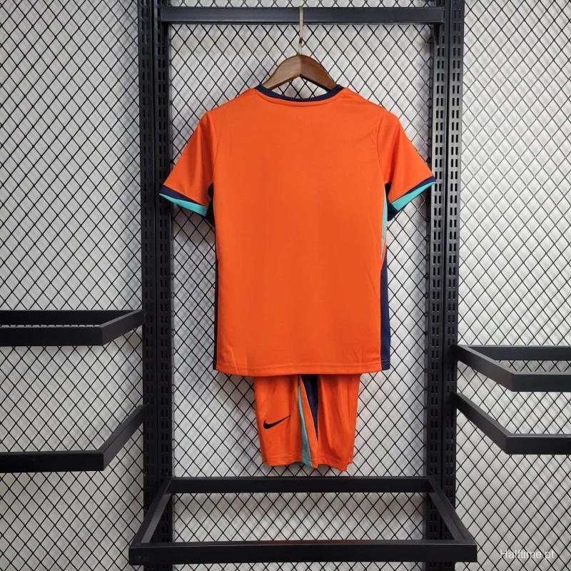 Netherlands 2024 Home Stadium Kids Kit - ReplicasJersey