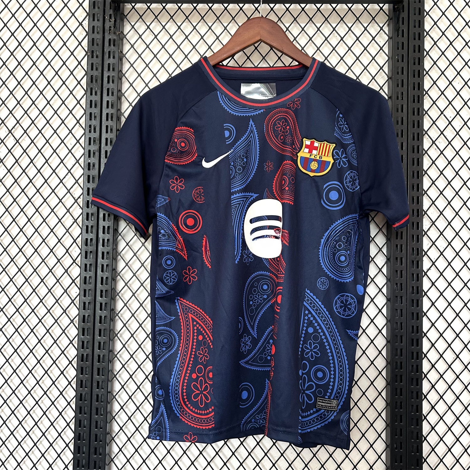 B.A.R.S.A 25-26 Paisley Patterns Blue Special Edition Jersey - Fans Version - ReplicasJersey