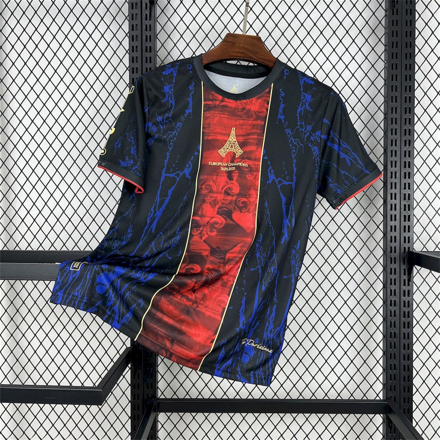 Paris Saint-Germain PSG 25-26 Champions League Commemorative Edition Blue Red Eiffel Tower T-shirts - ReplicasJersey