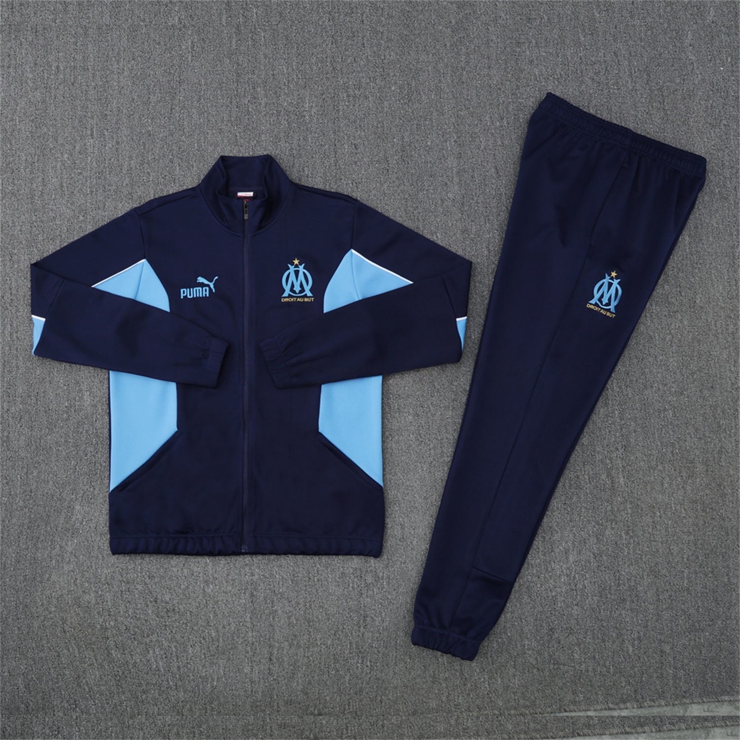 Marseille 25-26 Jacket Training Tracksuit - Deep Blue Jackets & Pants - ReplicasJersey