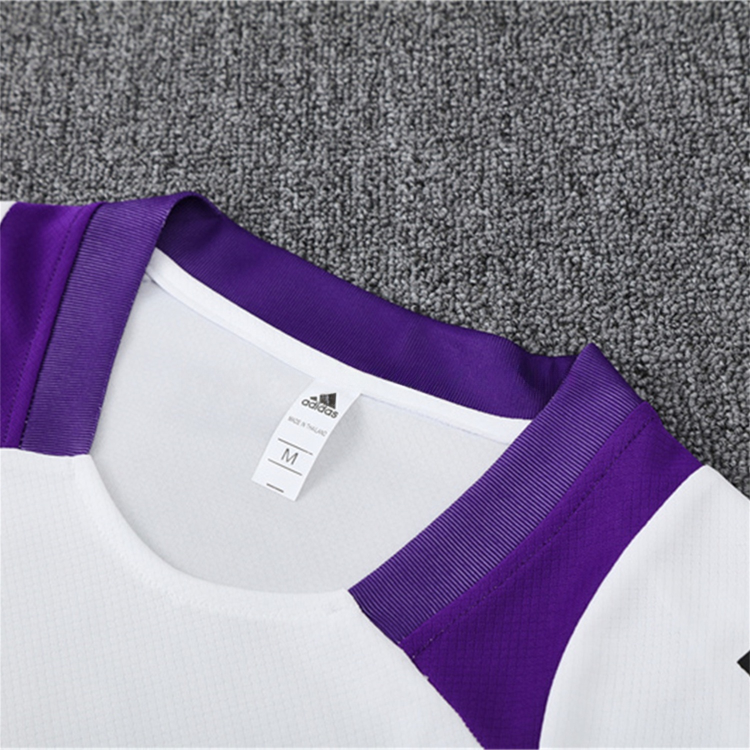 Real Madrid 24-25 Short-Sleeve Kids Training Set - White with Purple - ReplicasJersey