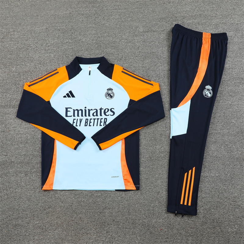 Real Madrid 24-25 Long Sleeve Training Set - Blue & Orange - ReplicasJersey
