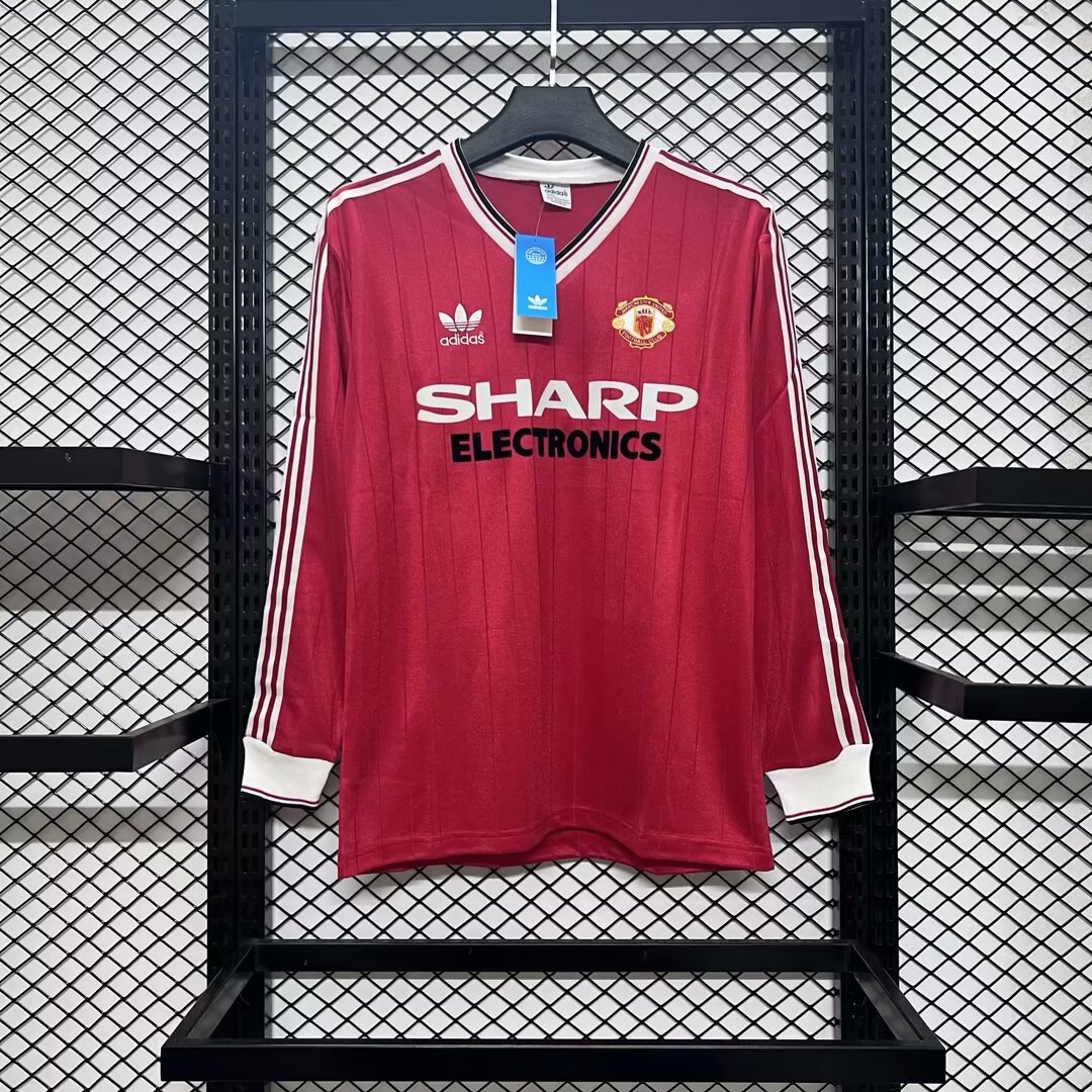 Manchester United Retro 82-83 Home Long Sleeve Jersey - ReplicasJersey