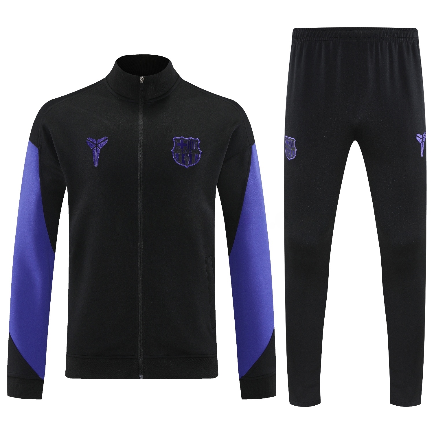 B.A.R.S.A 25-26 Jacket Training Tracksuit - Black Purple Jackets & Black Pants - ReplicasJersey