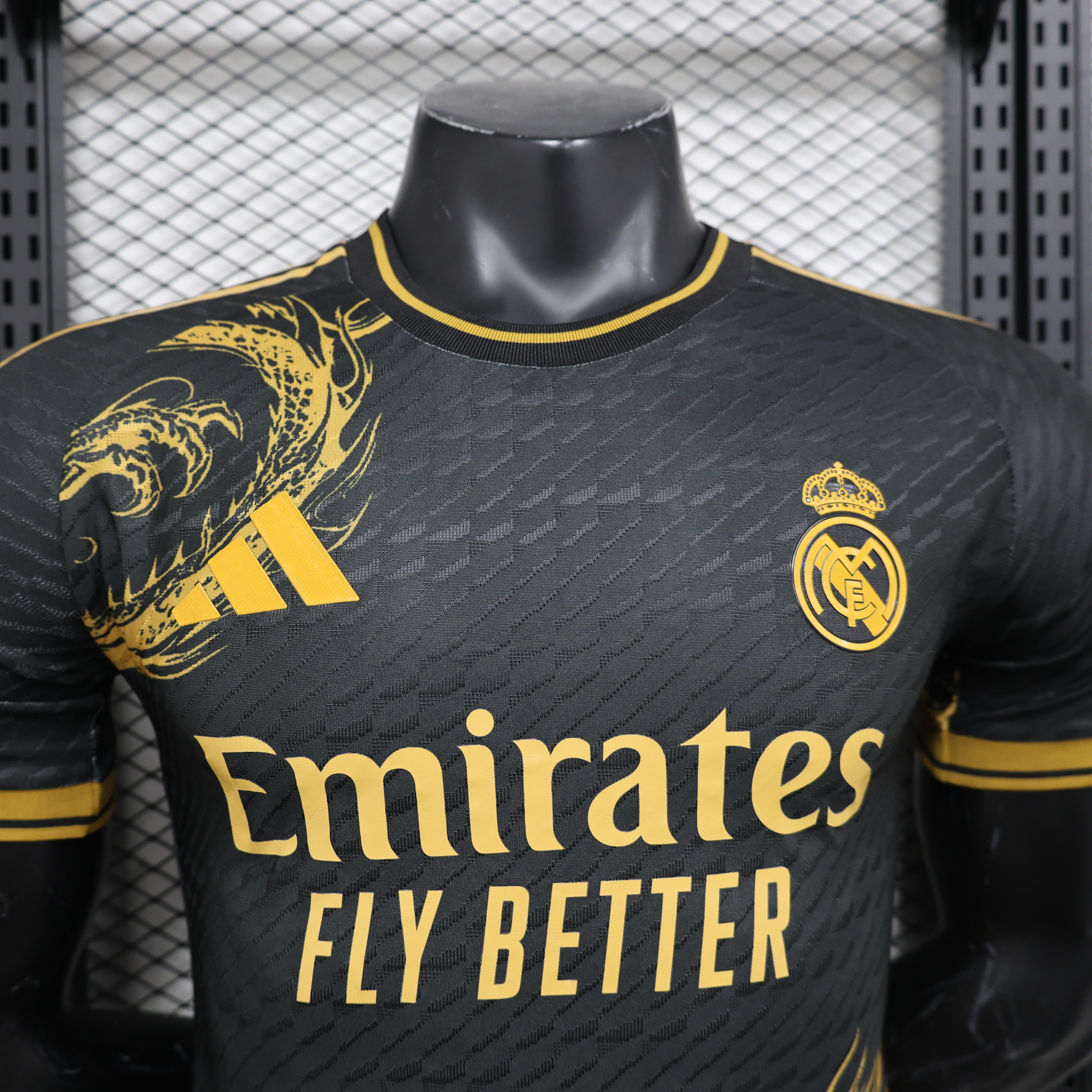 Real Madrid 24-25 Gold Dragon Special Edition White Jersey - Player Version - ReplicasJersey