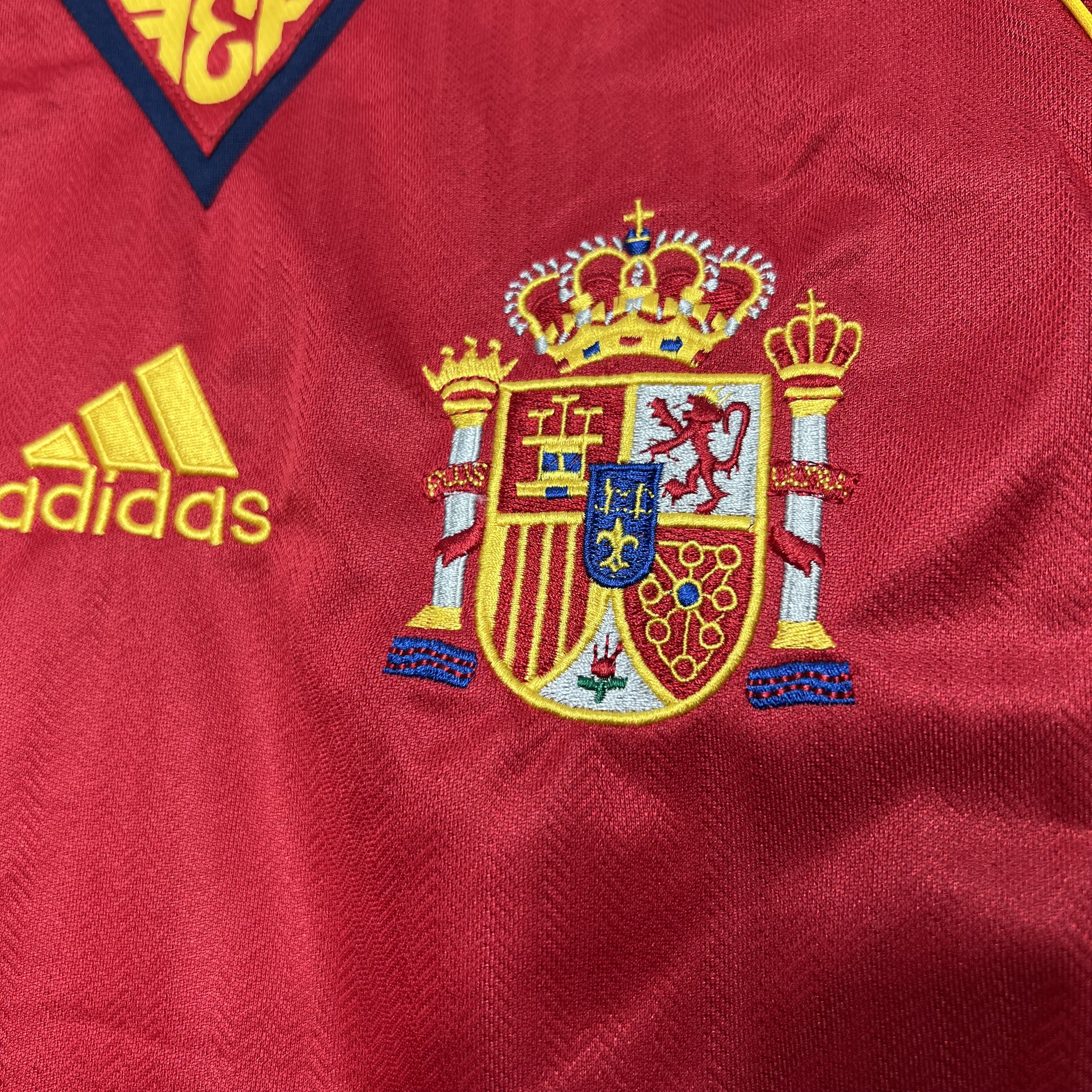 Retro Spain 1998 Home Stadium Jersey - ReplicasJersey