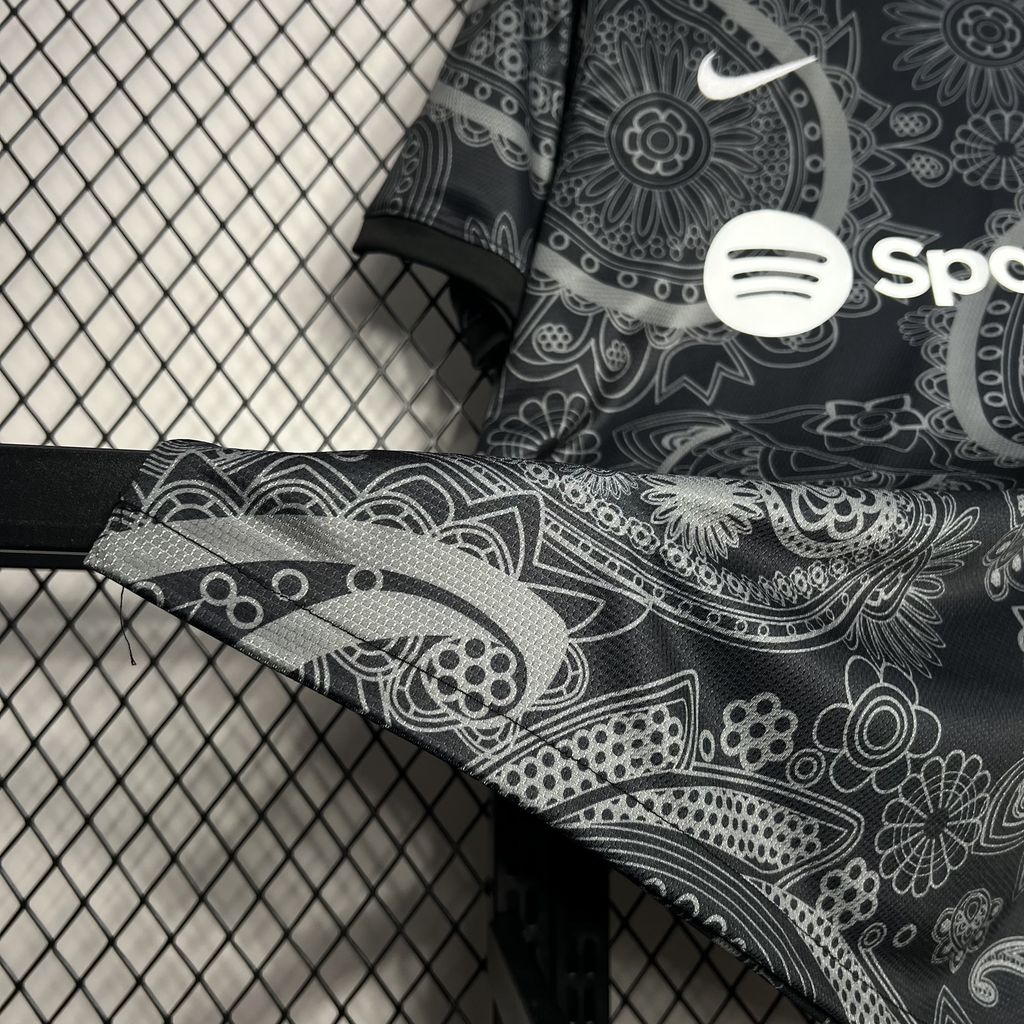 B.A.R.S.A 24-25 Black Grey Pattern Jersey - Fans Version - ReplicasJersey