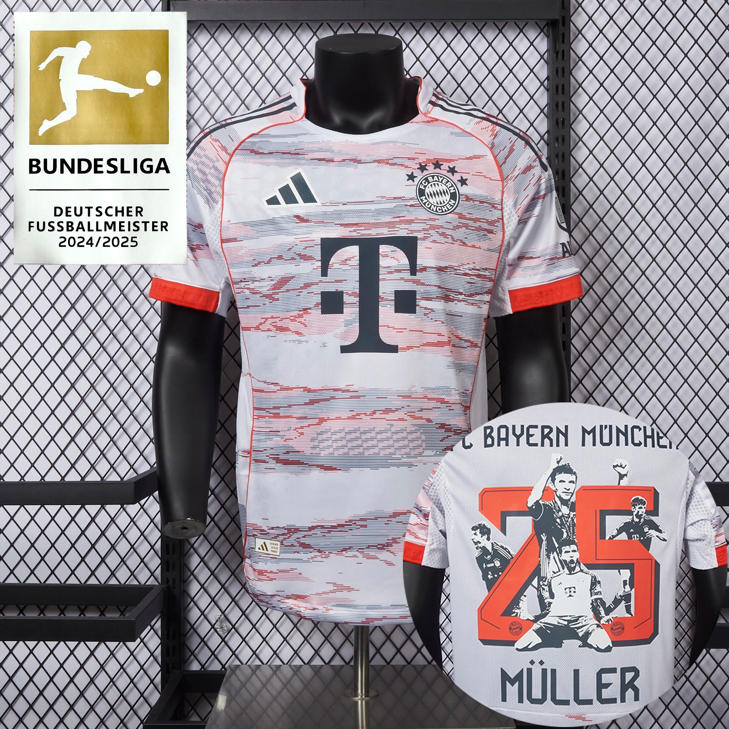 【MÜLLER 25 Pattern】Bayern Munich 25-26 Away Jersey - Player Version - ReplicasJersey