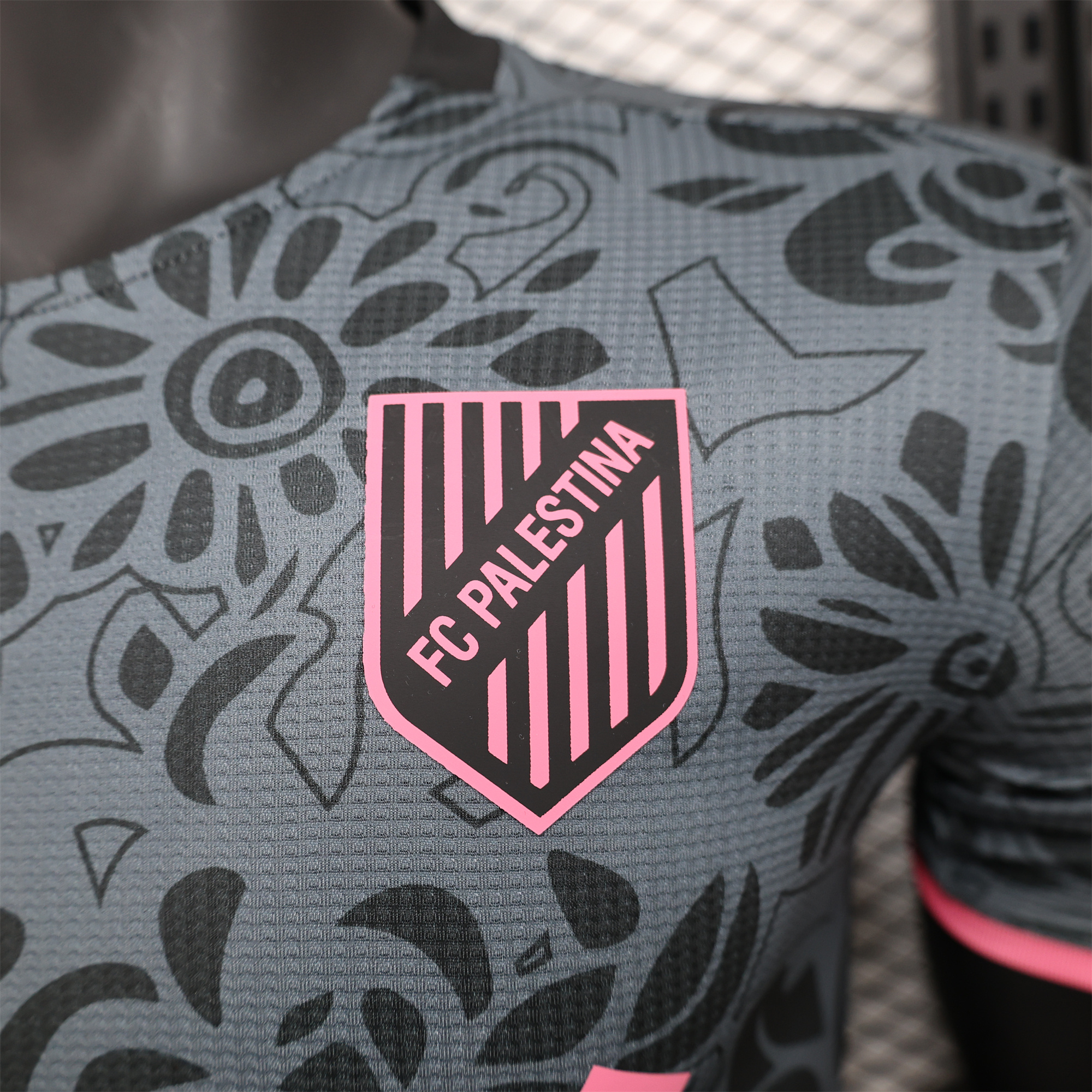 FC Palestina 24-25 Black Flowers Jersey - Player Version - ReplicasJersey