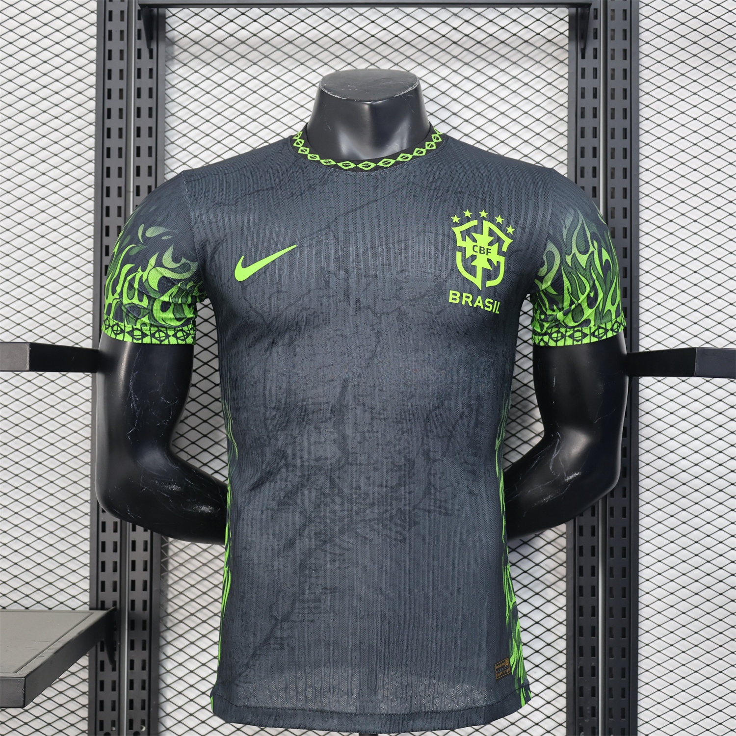 Brazil 2025 Green Fire Black Special Edition Jersey - Player Version - ReplicasJersey