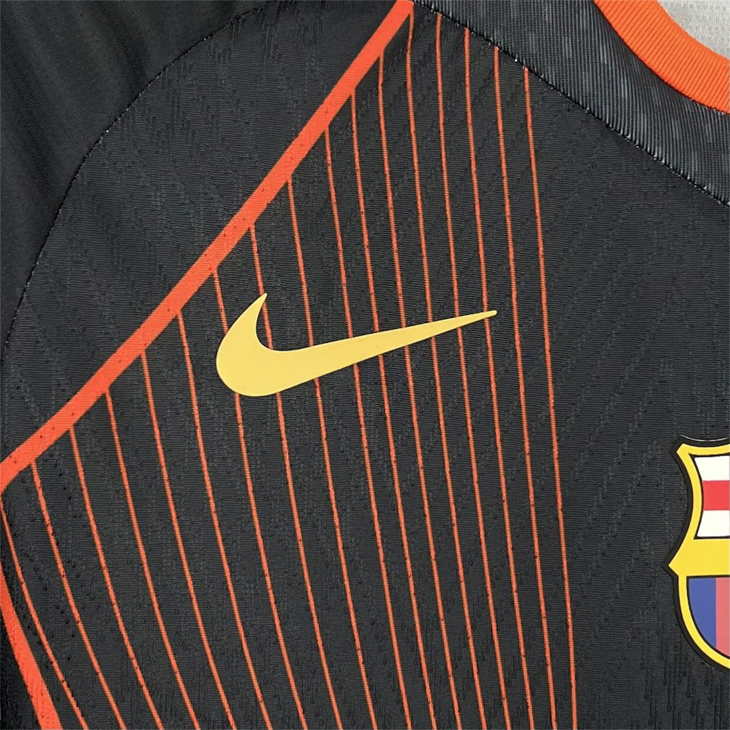 B.A.R.S.A 25-26 T90 Orange Lines Black Special Jersey - Fans Version - ReplicasJersey
