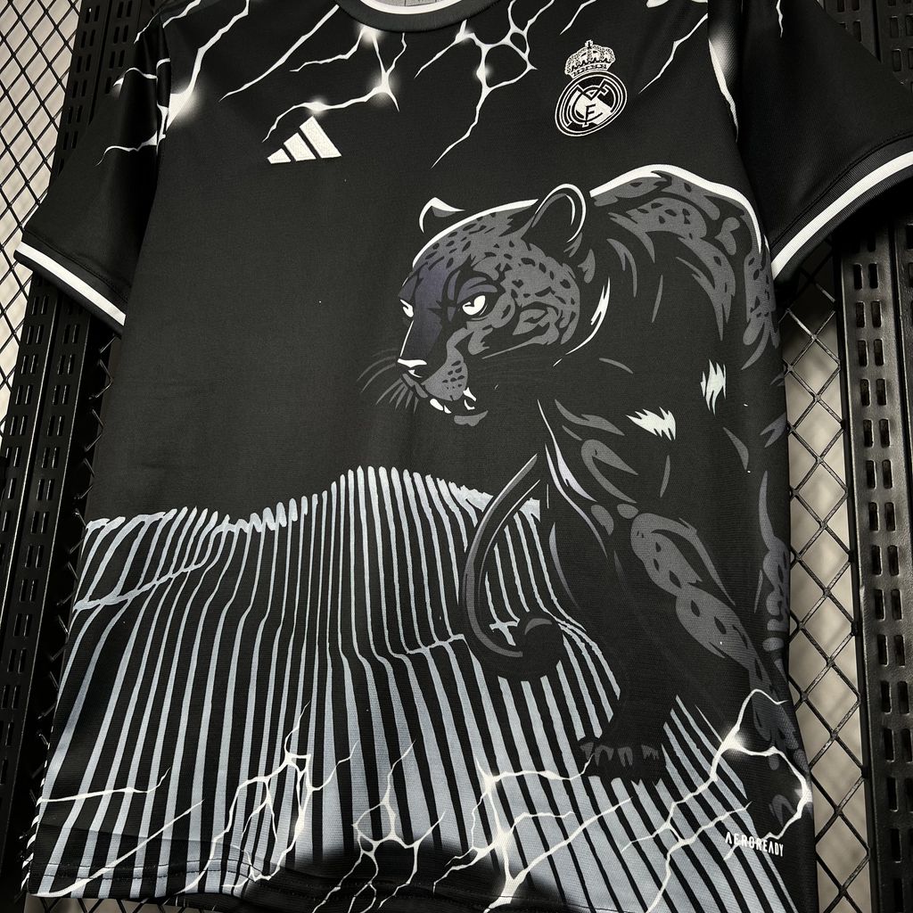 Real Madrid 24-25 Black Leopard Jersey - Fans Version - ReplicasJersey