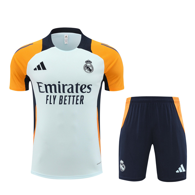 Real Madrid 24-25 Short-Sleeve Training Kids Kit - Light Blue - ReplicasJersey