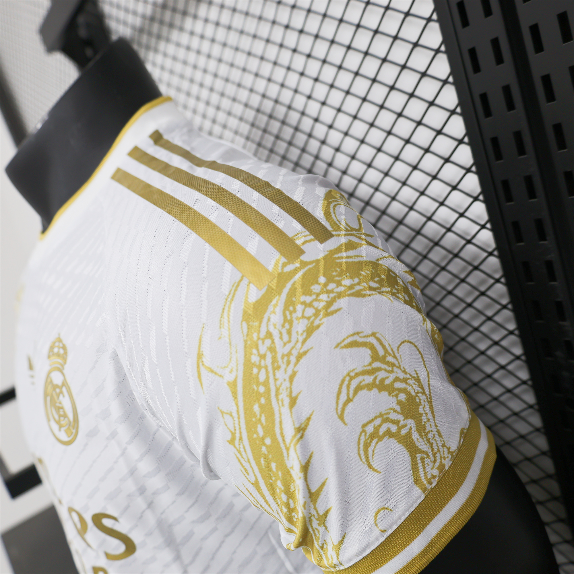 Real Madrid 24-25 Gold Dragons Pattern White Special Edition Jersey - Player Version - ReplicasJersey