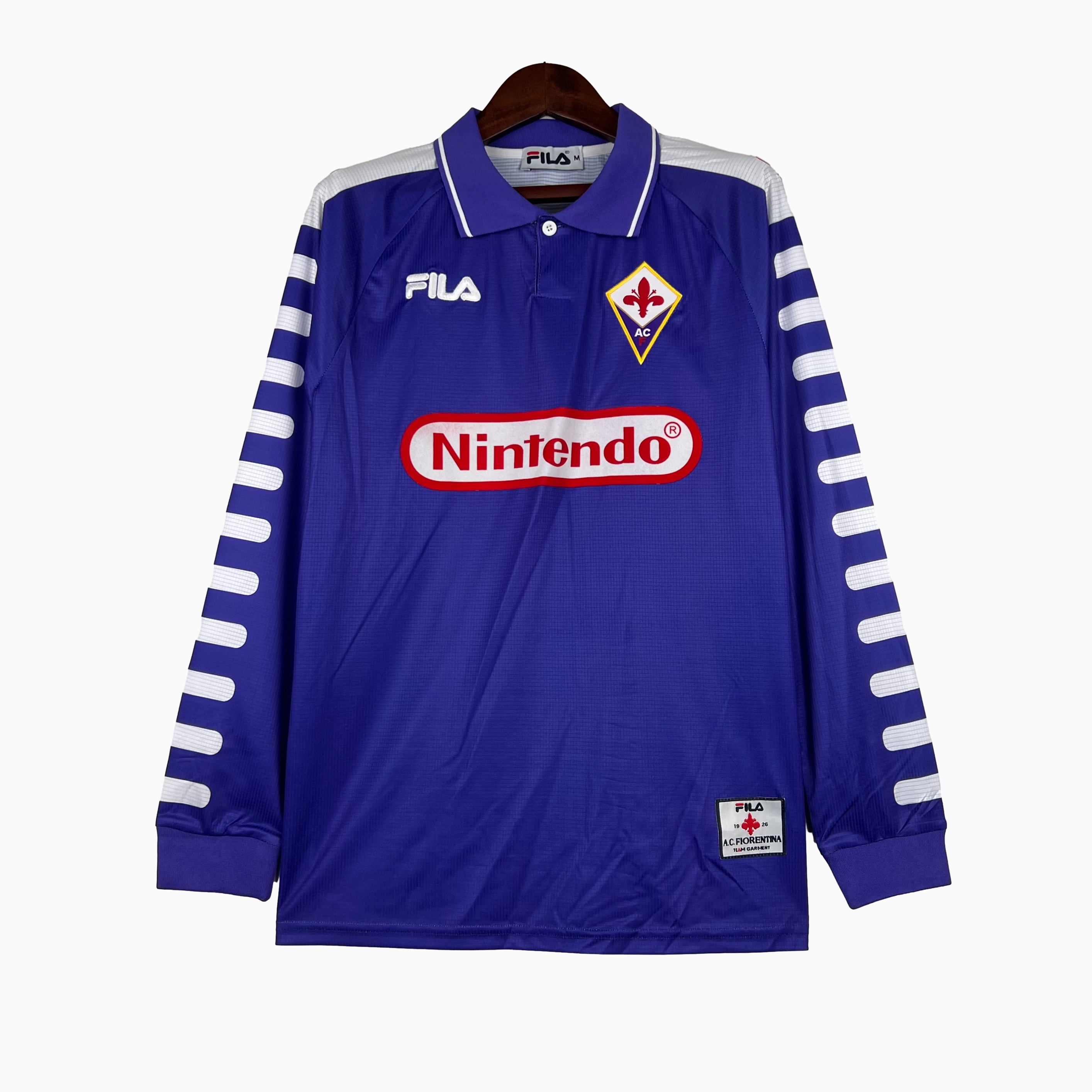 Retro Fiorentina 1998 Home Stadium Long Sleeve Jersey - ReplicasJersey