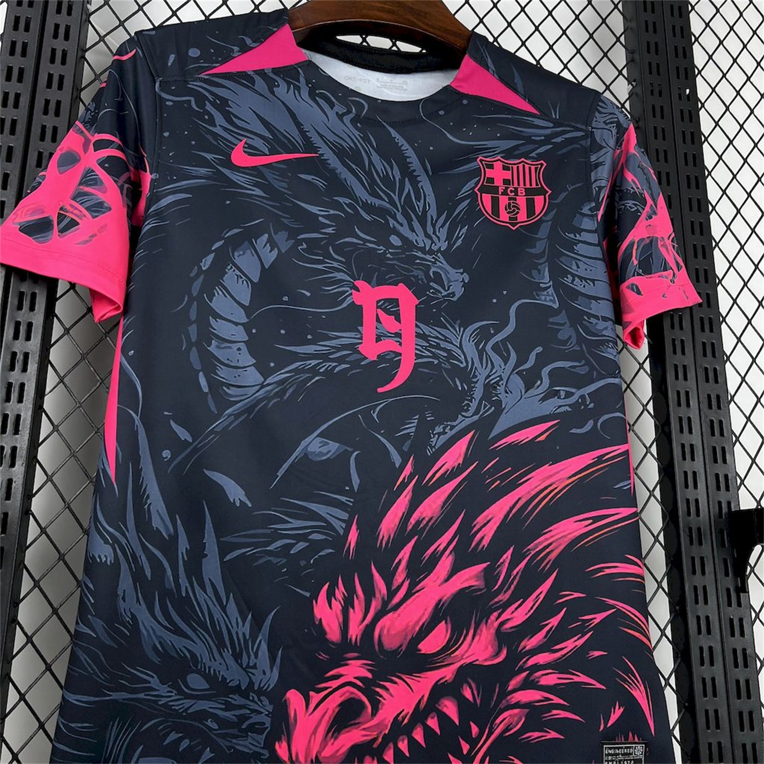 B.A.R.S.A 25-26 Pink & Black Dragon Black Special Jersey - Fans Version - ReplicasJersey