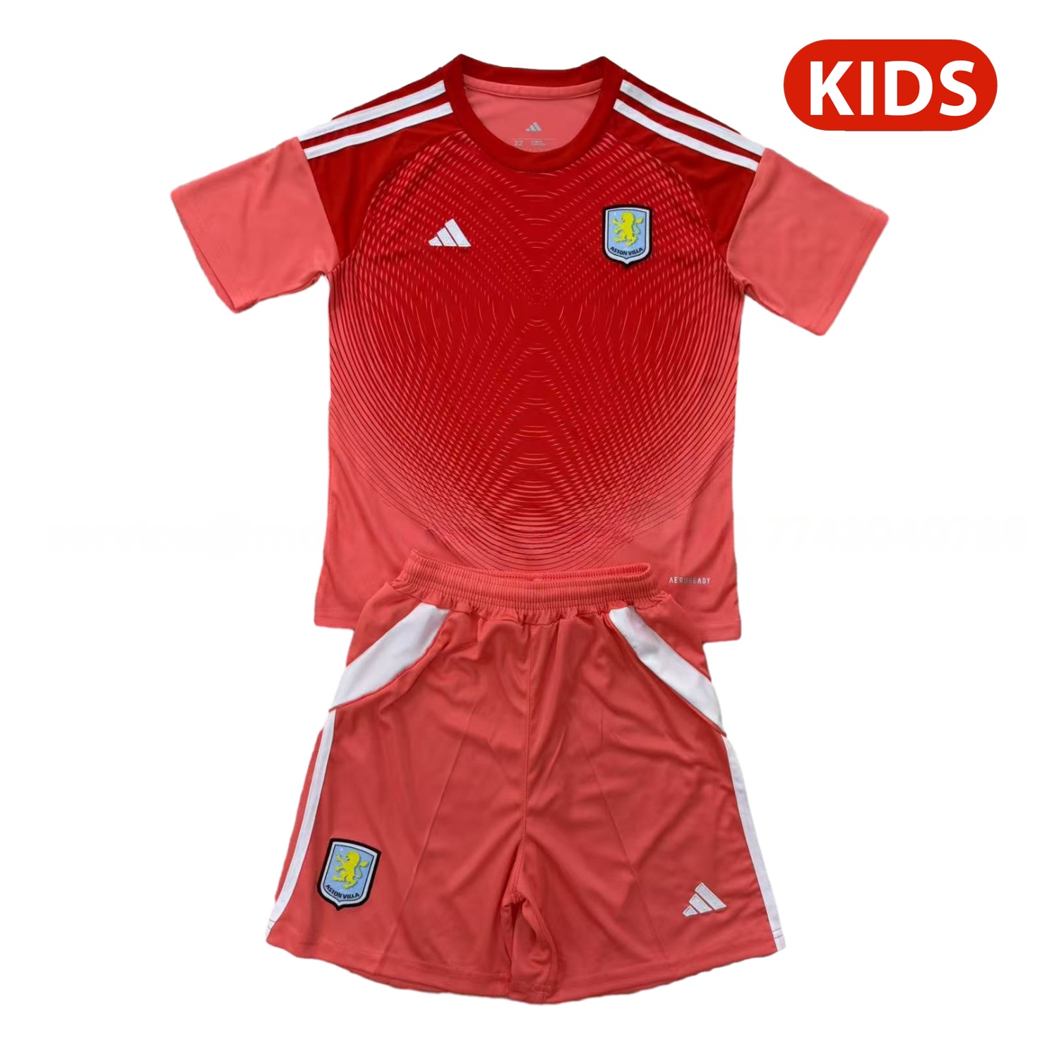 Aston Villa 25-26 Red Goalkeeper Kids Kit - ReplicasJersey