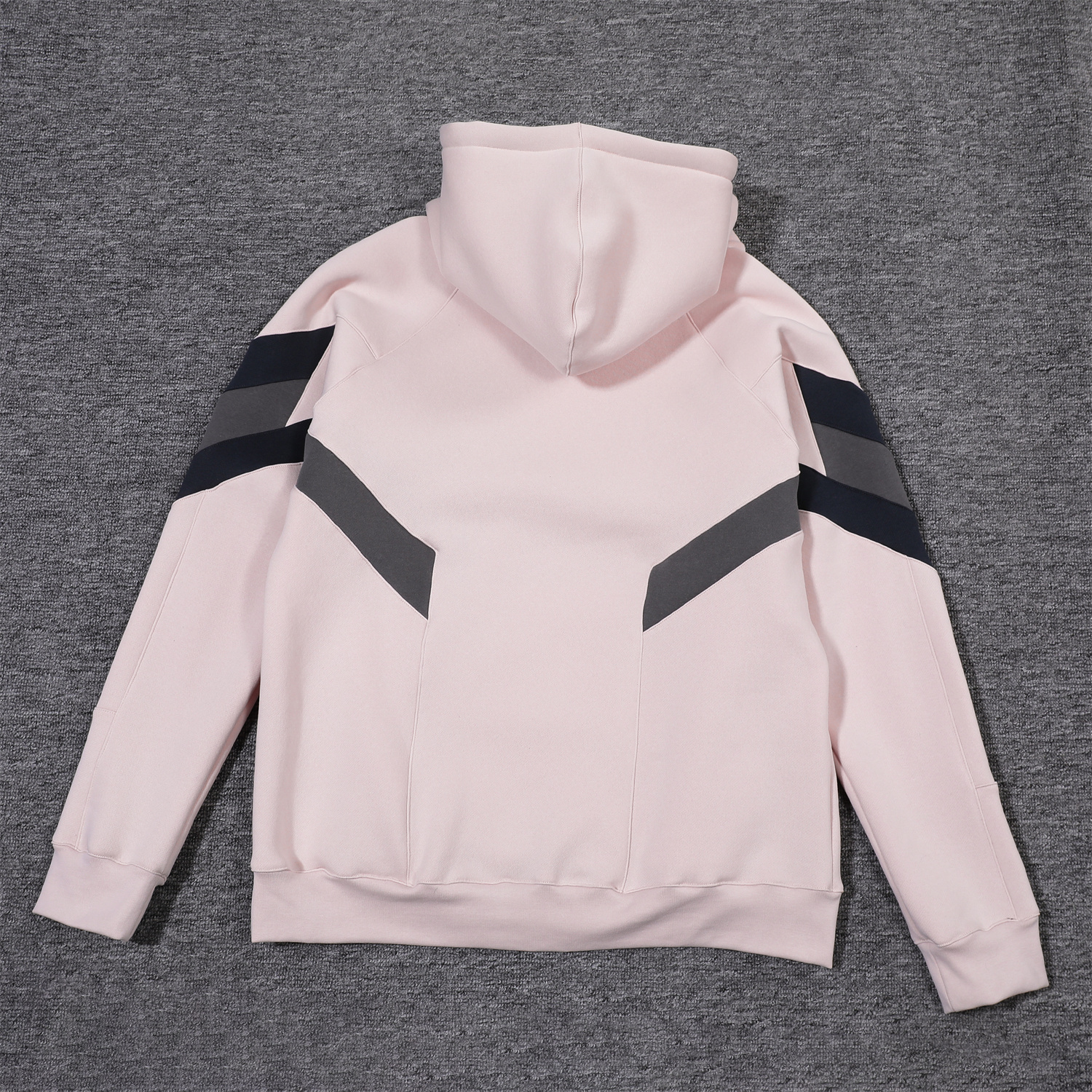 Real Madrid 24-25 Fleece-Lined Training Hoodie Set - Light Pink Hoodie and Deep Grey Pants - ReplicasJersey