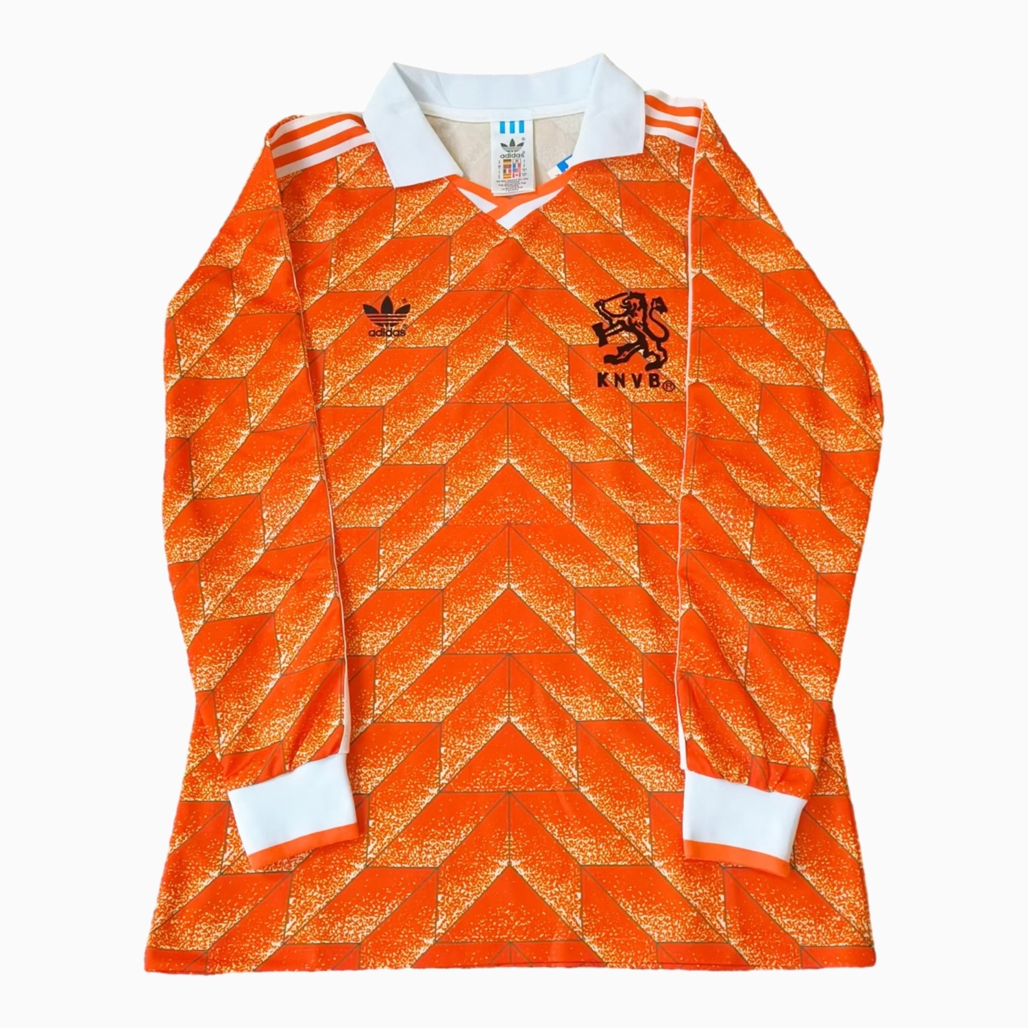 Retro Netherlands 1988 Home Long Sleeves Jersey - ReplicasJersey