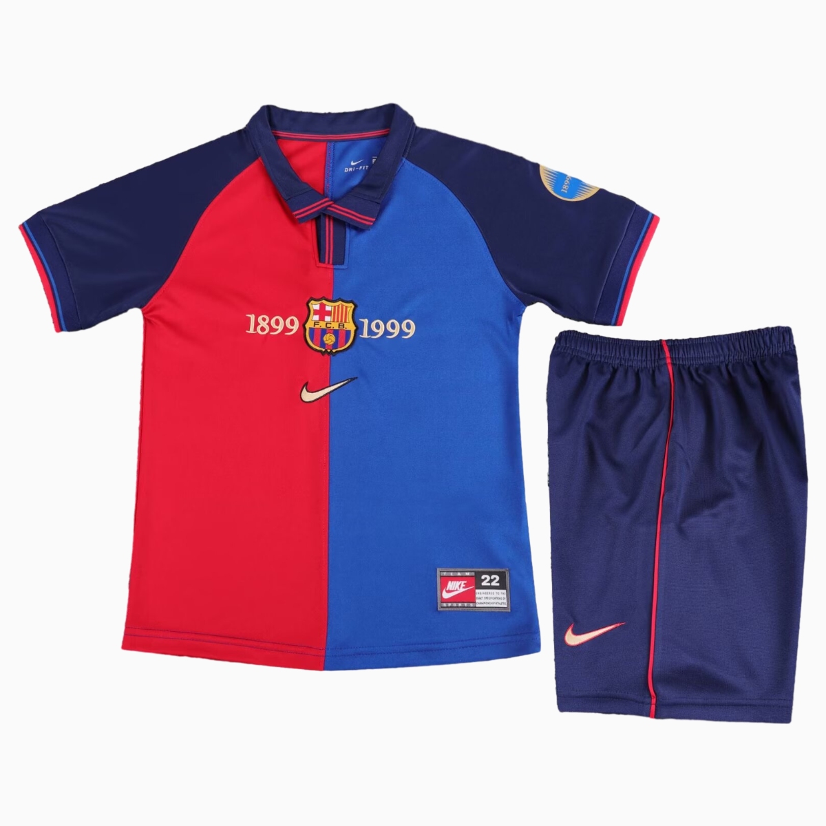 B.A.R.S.A Retro 99-00 Home 100th anniversary Kids Kit - ReplicasJersey